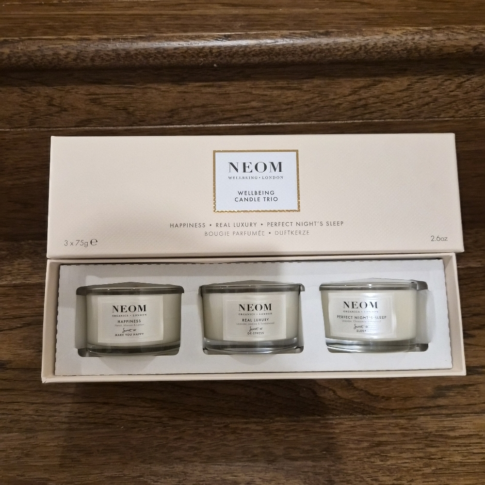 NEOM Wellbeing Candle Trio London NWT